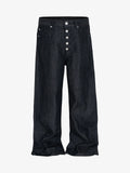 Dark denim wide-leg jeans