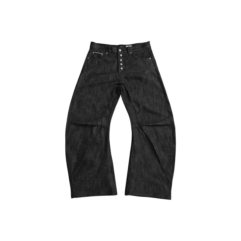 Dark denim wide-leg jeans